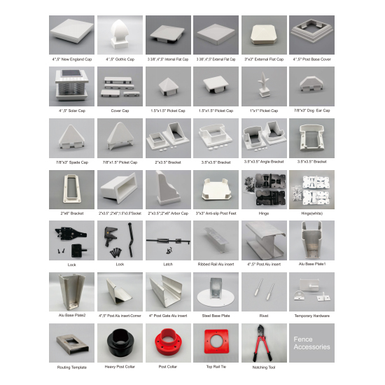Accessori dei pannelli della recinzione in PVC